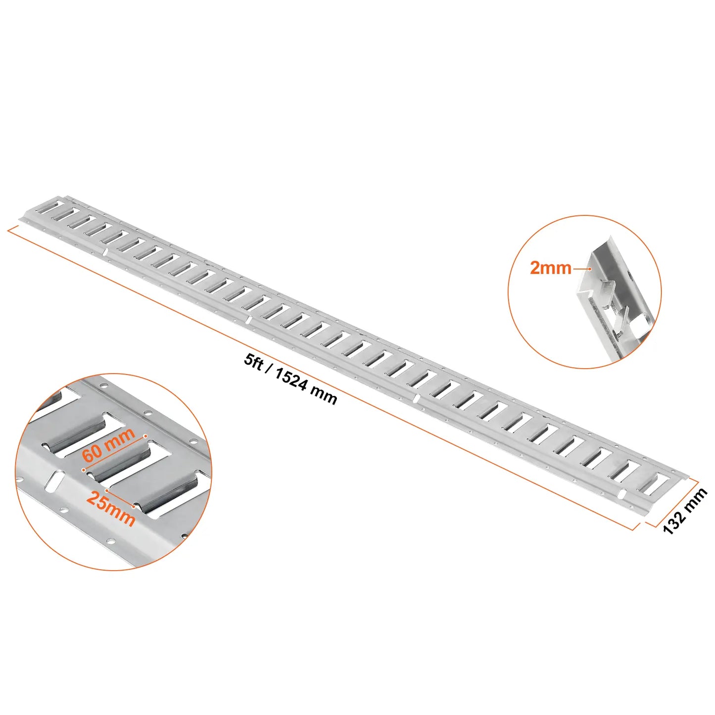 VEVOR E-Track Tie Down Rail Kit 32PCS 1500lb