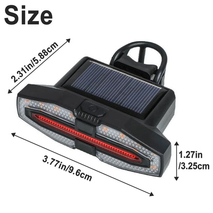 Solar Bike Tail Light – 5 Modes, USB Rechargeable