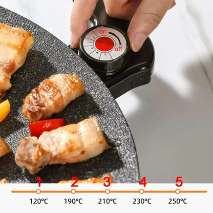 Electric Round Comal Grill – 1000W Indoor Teppanyaki