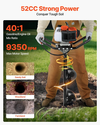 VEVOR 52cc Gas Post Hole Digger