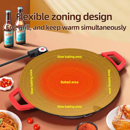 Electric Round Comal Grill – 1000W Indoor Teppanyaki