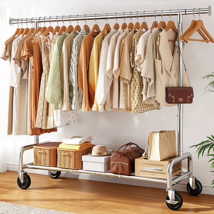 BePatio Heavy Duty Clothing Rack | 220 LBS | Adjustable & Rolling
