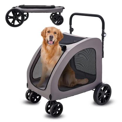 Pet Stroller 4-Wheel Dog & Cat Carrier
