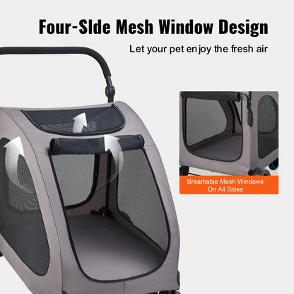 Pet Stroller 4-Wheel Dog & Cat Carrier
