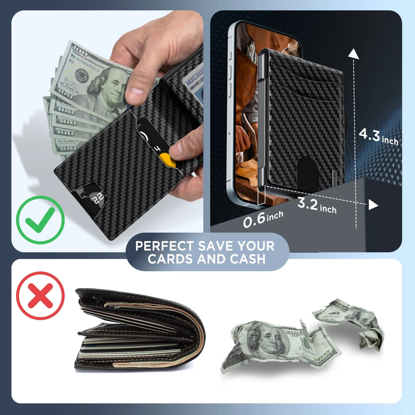 Umoven RFID Blocking Pop-Up Wallet