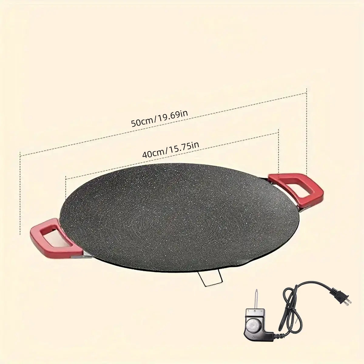 Electric Round Comal Grill – 1000W Indoor Teppanyaki