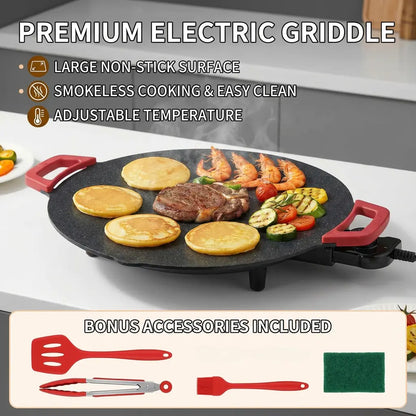 Electric Round Comal Grill – 1000W Indoor Teppanyaki