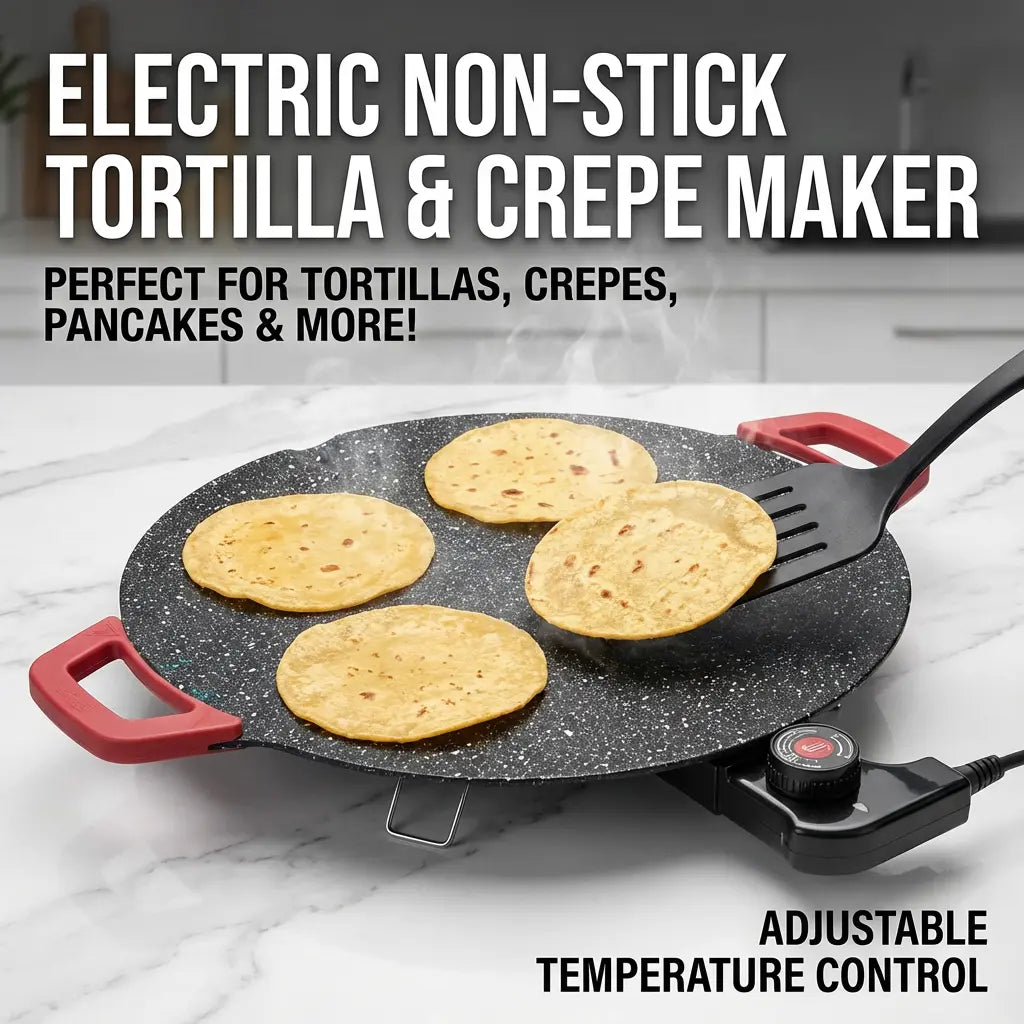 Electric Round Comal Grill – 1000W Indoor Teppanyaki