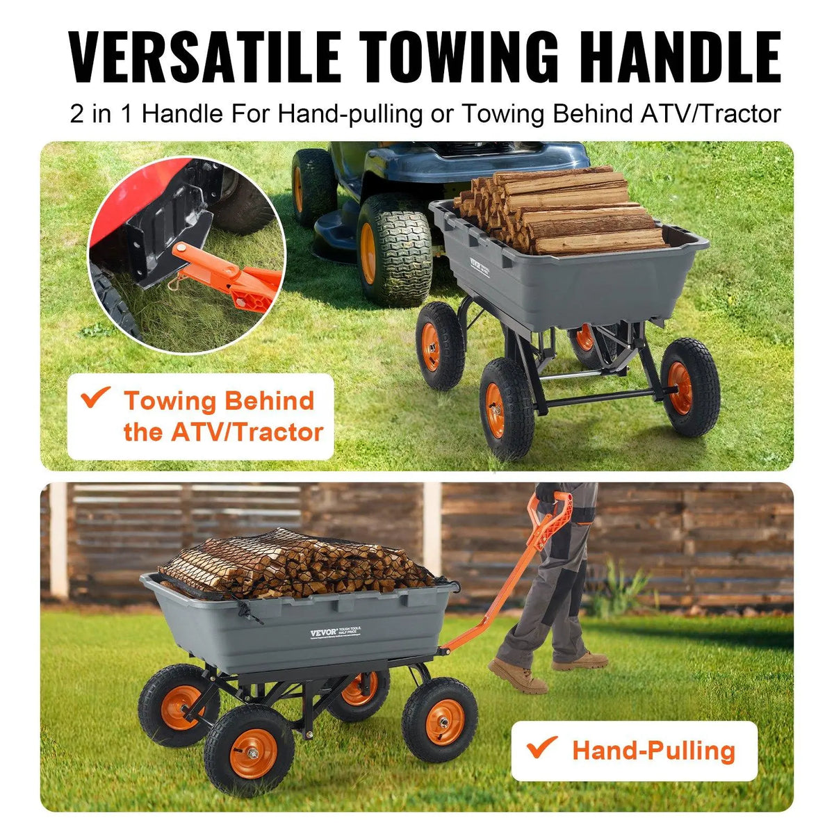 Poly Garden Dump Cart – 2-in-1 Handle